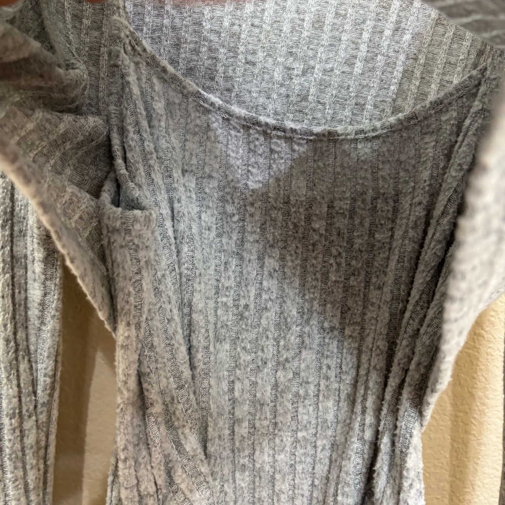 SHEIN Maternity Split Thigh Rib-Knit Cami Dress With Button Up Long Sleeve Cozy - Picture 10 of 14